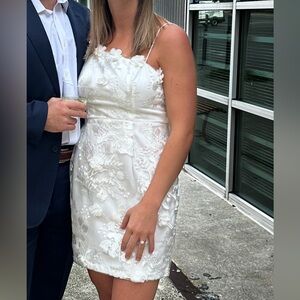 White floral bridal dress